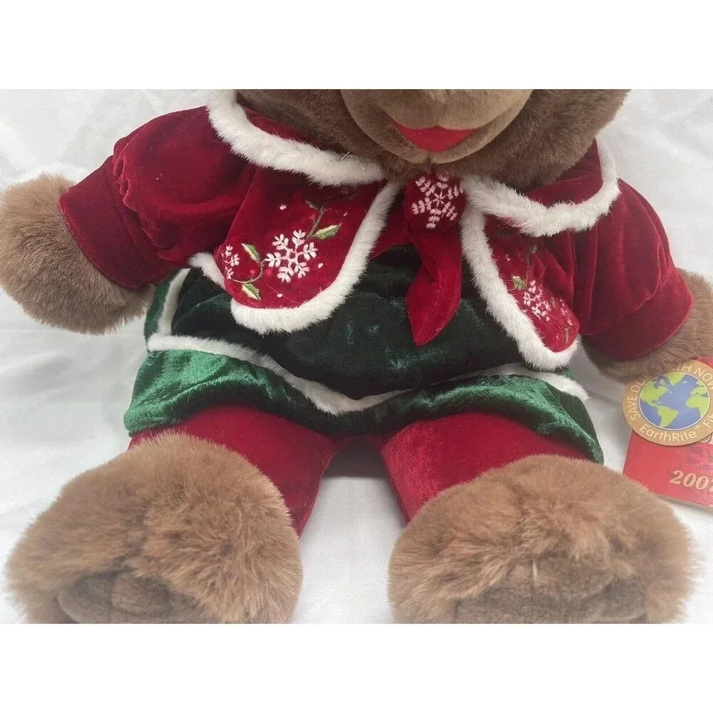 2007 Christmas Plush Bear Girl Snowflake Teddy Dan Dee Collector Stuffed Animal